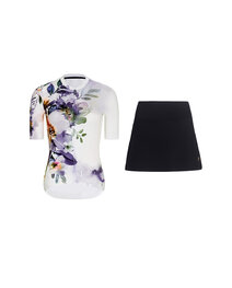 RIVANELLE krátky dres a sukňa - FLOWERY LADY - biela/viacfarebná/čierna